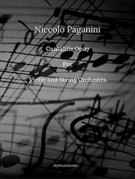 Paganini Cantabile for Violin and String Orchestra Orchestra sheet music cover Thumbnail